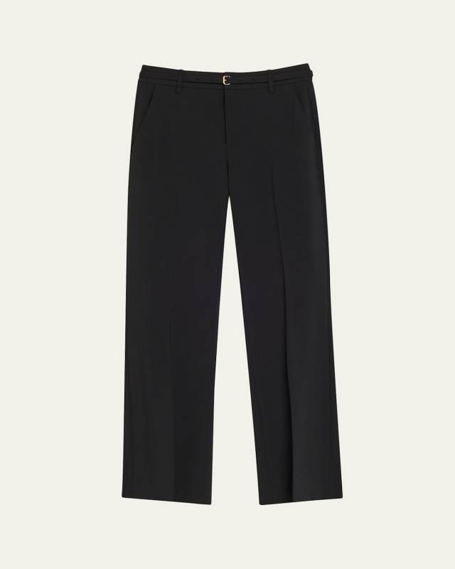 High-Rise Slim Flare Pants with Belt